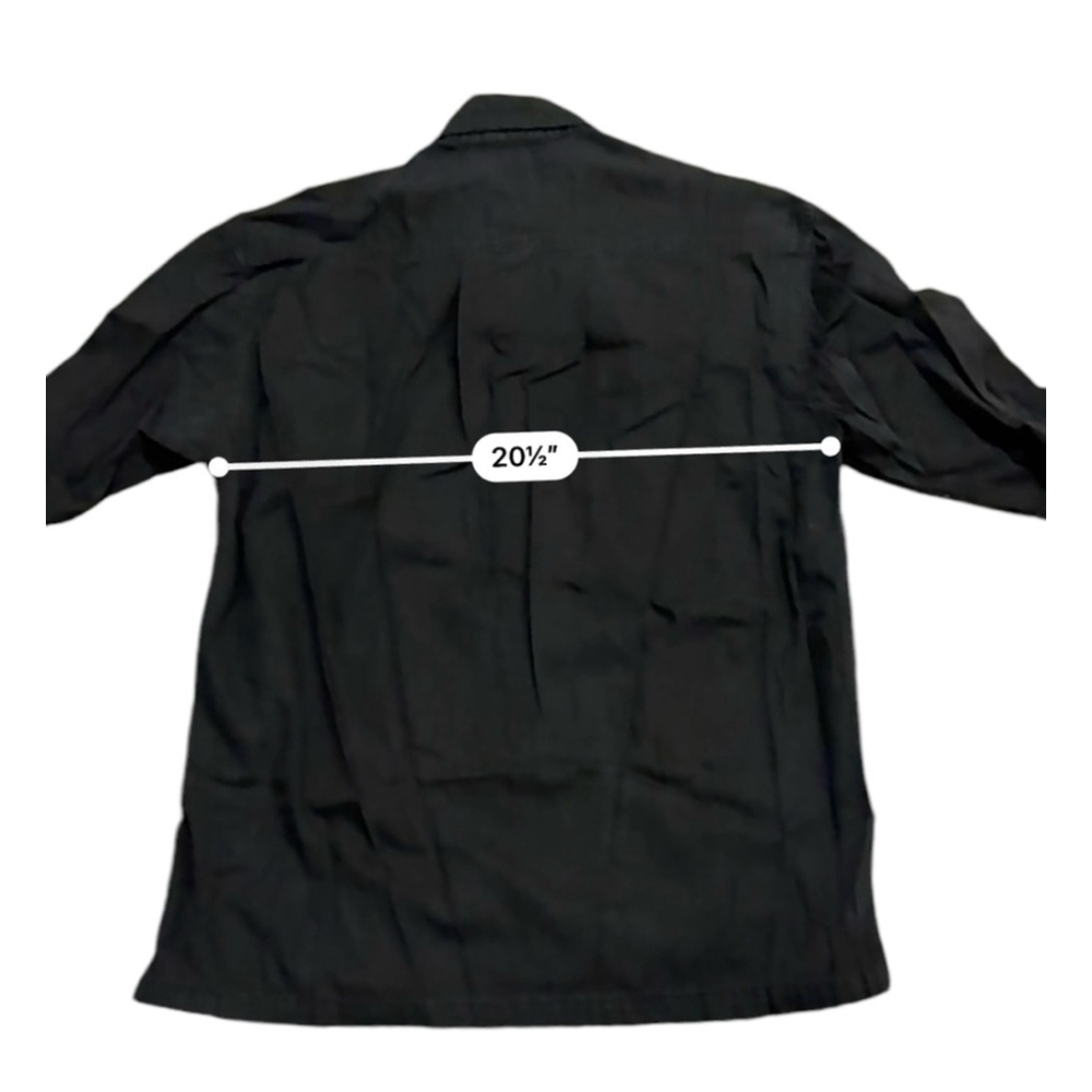 Vintage 80s Gene Ewing Men’s Bis Shirt Wrinkle Rich Denim Black Size Small​ - Picture 7 of 8